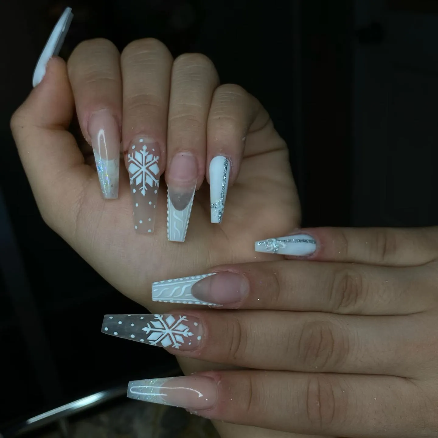 Frosted White Nails