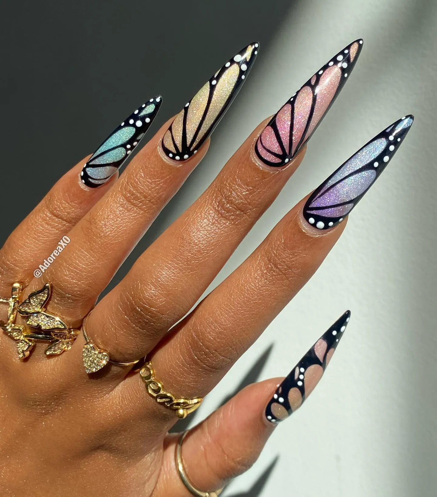 Butterfly French Nails