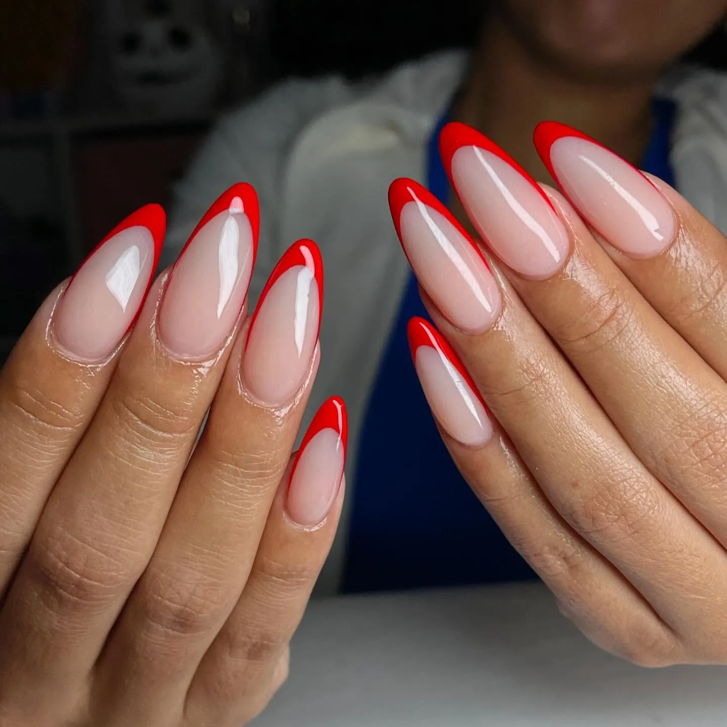 Hint of Red Nails