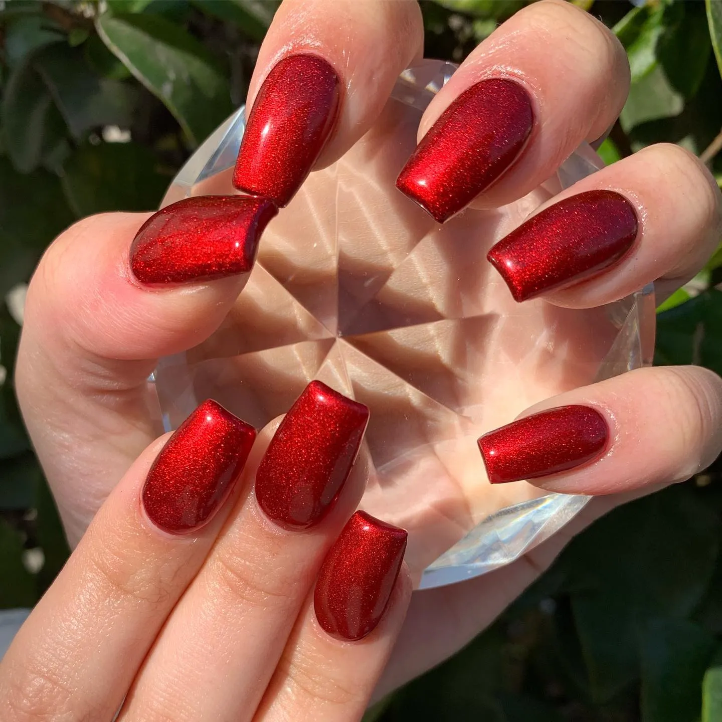 Ruby Red Coffin Nails