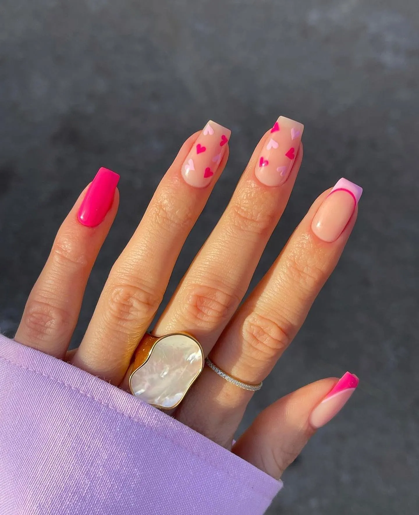 Pink Short Coffin Nails