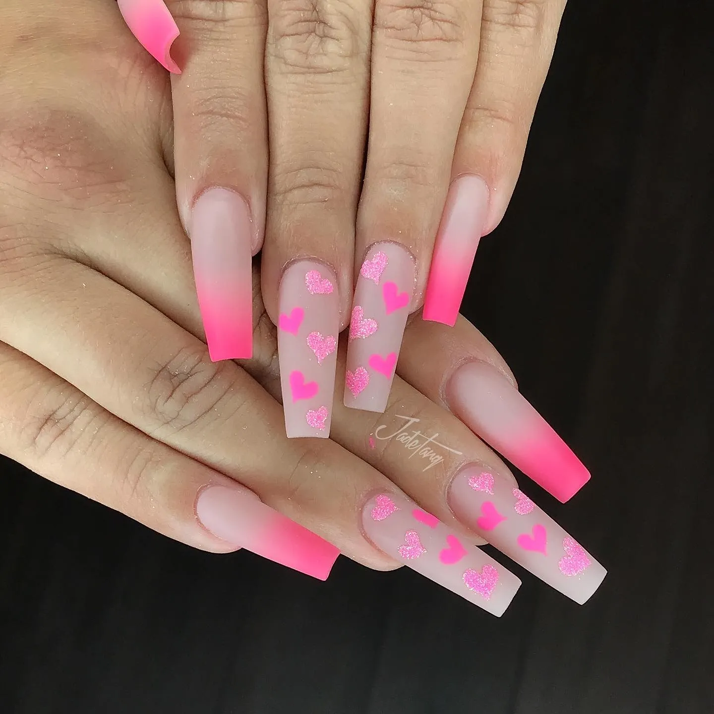 Matte Pink French Tip Nails