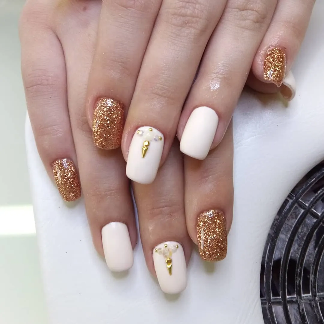 Ivory Coffin Nails