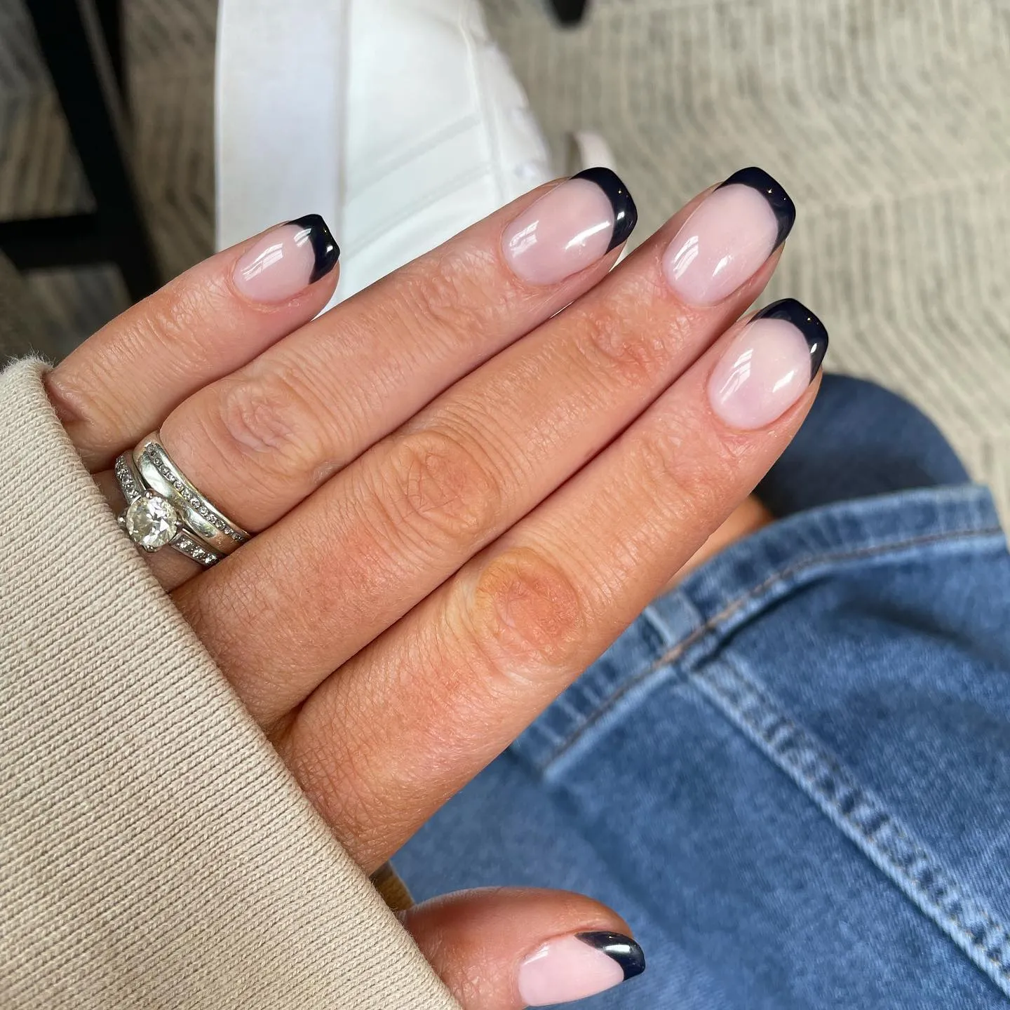 Black French Nails