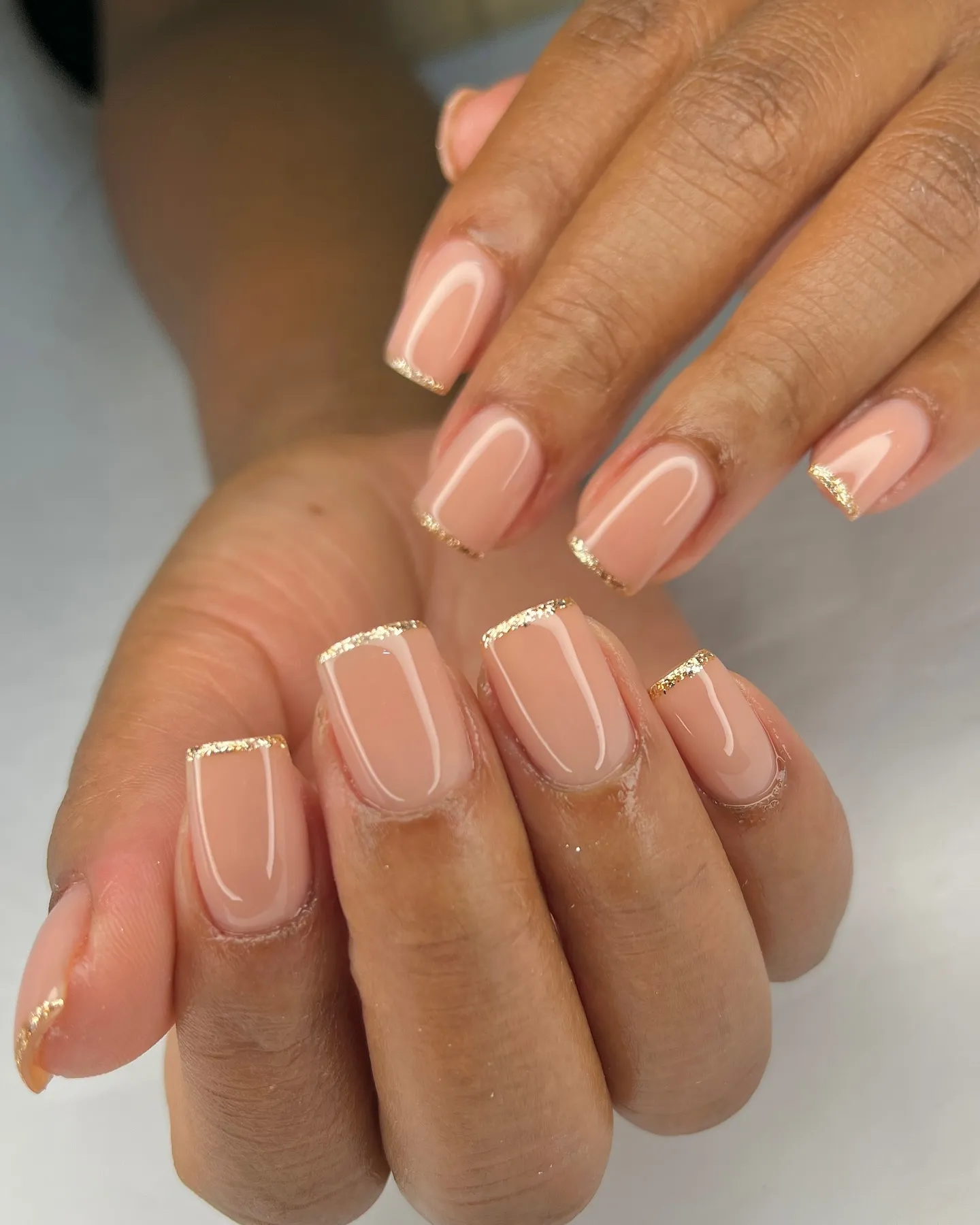 Nude Brown Gradient Nails