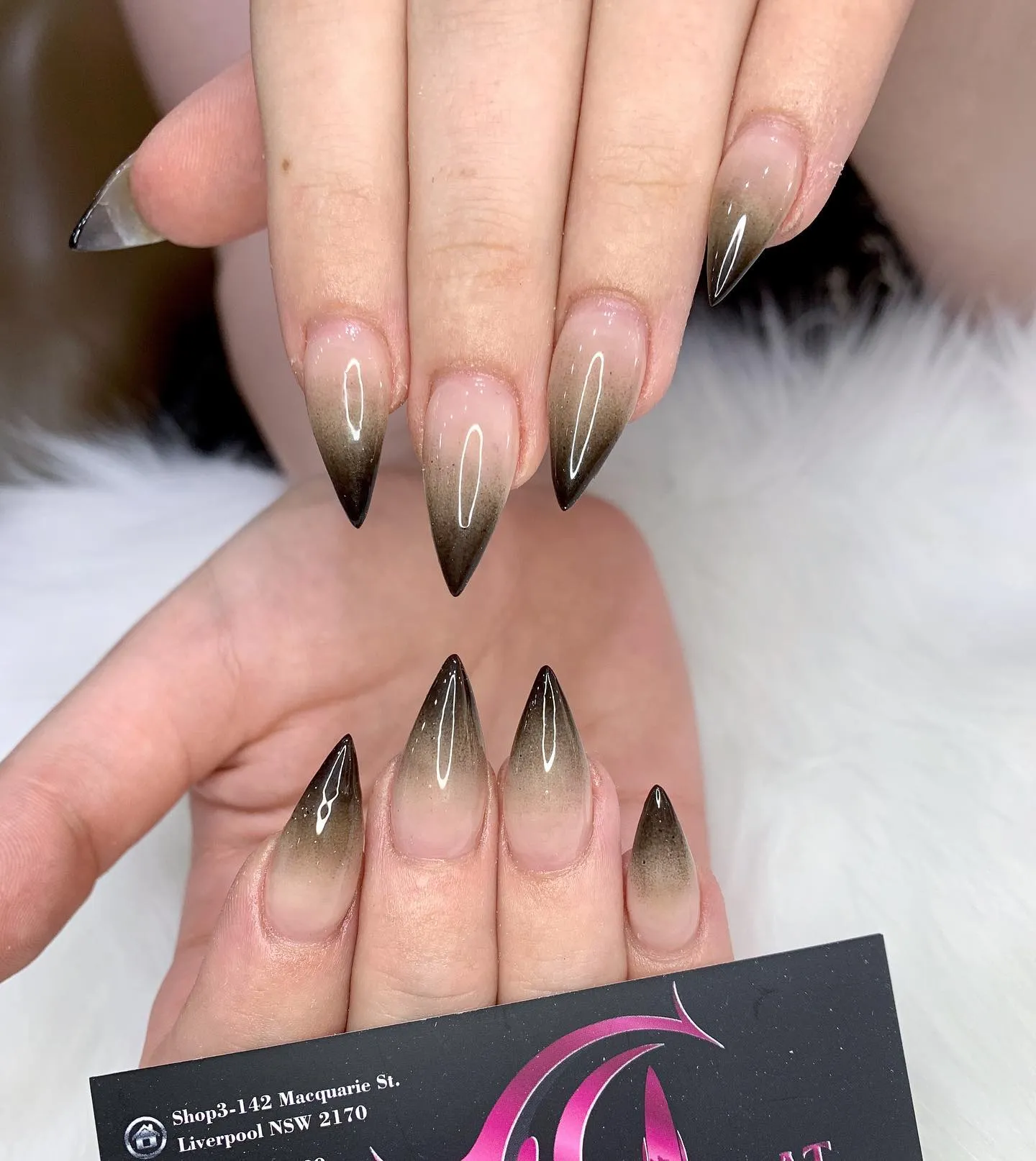 Ombre Black French Tip Nails