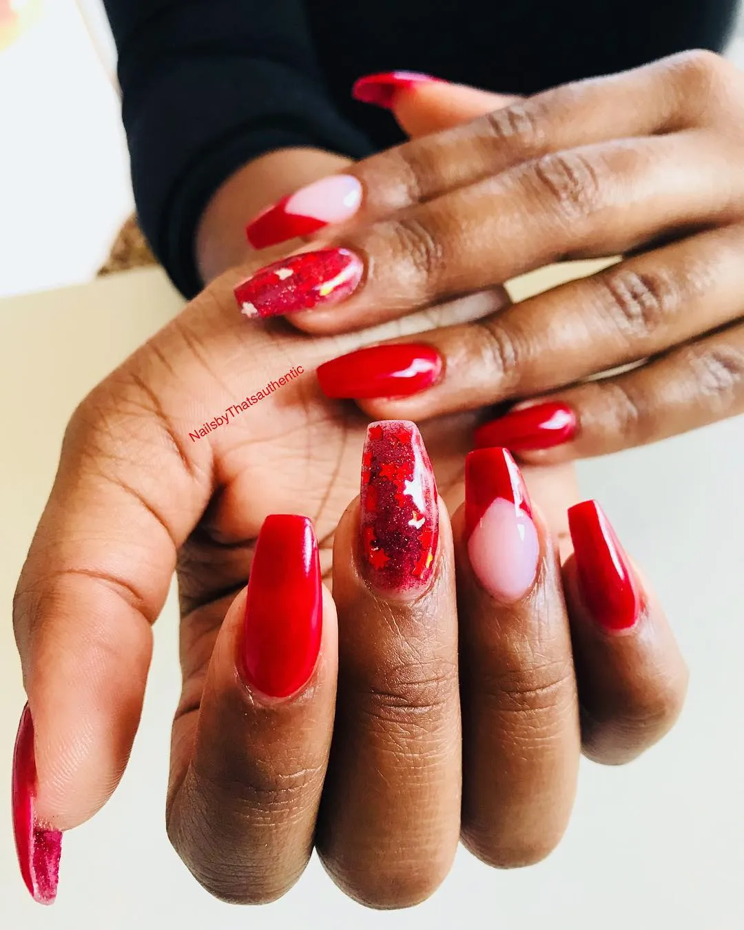 Tomato Red Coffin Nails