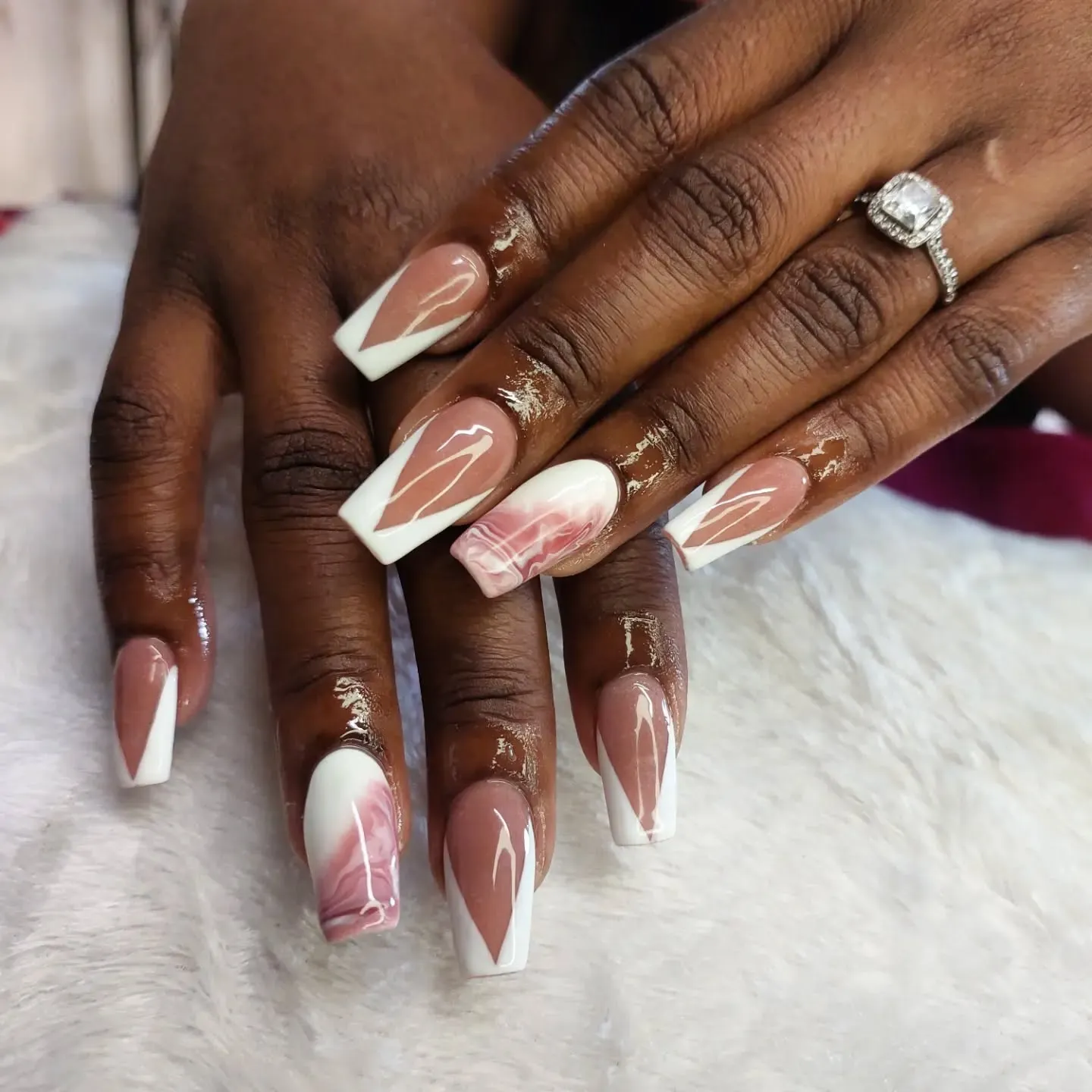 V Shape French Nails