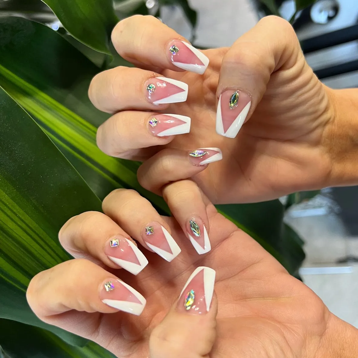 V Shape French Nails