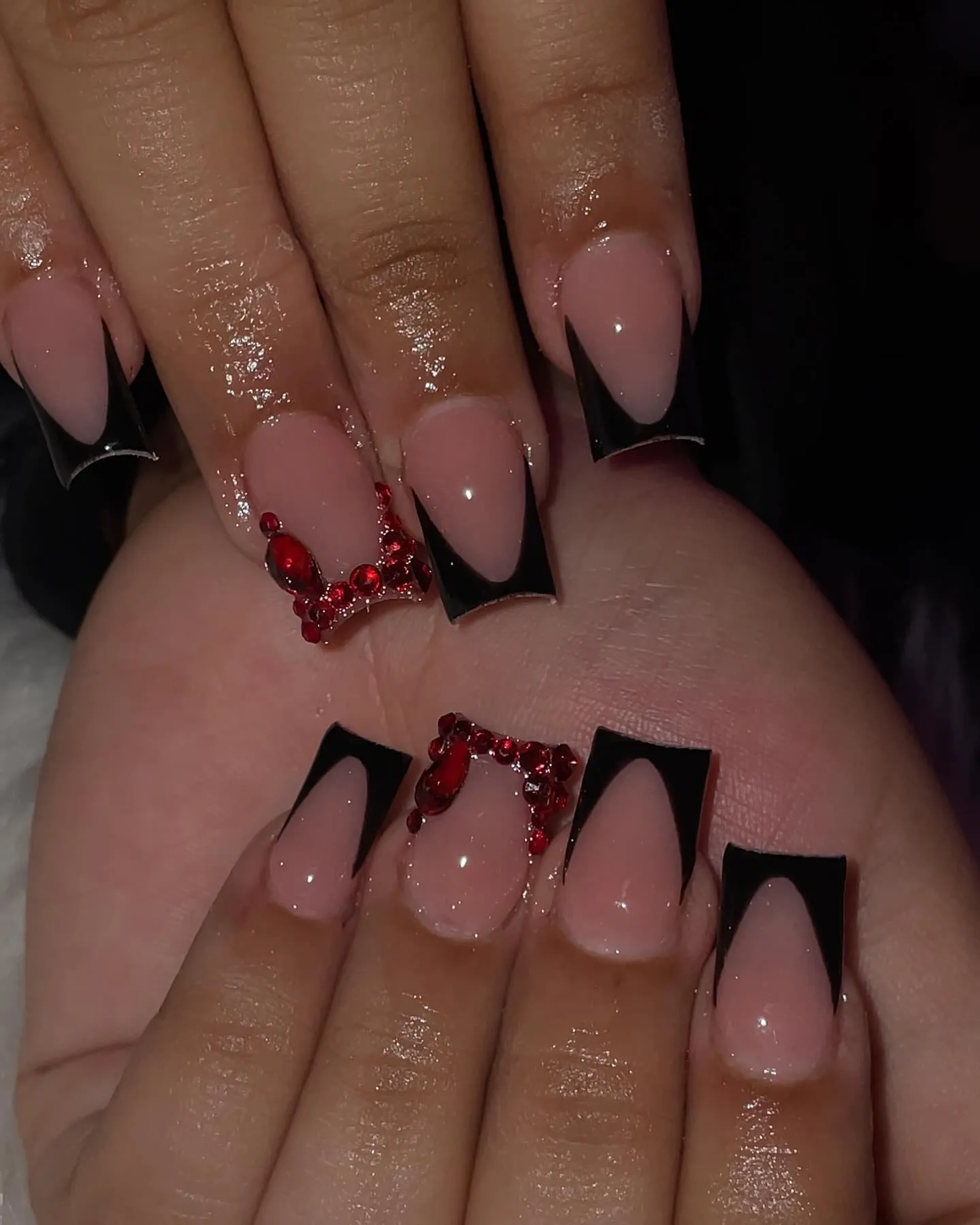 French Tip Coffin Nails