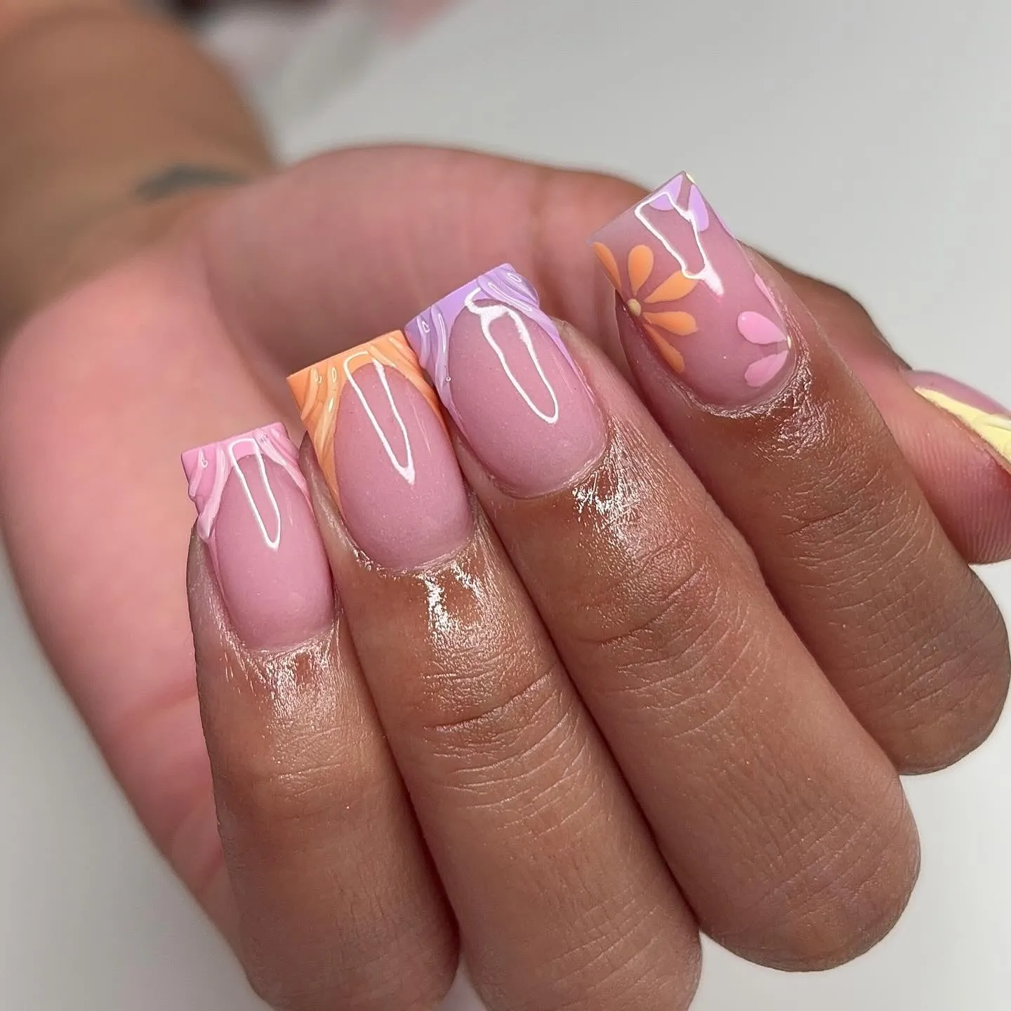 French Tip Coffin Nails