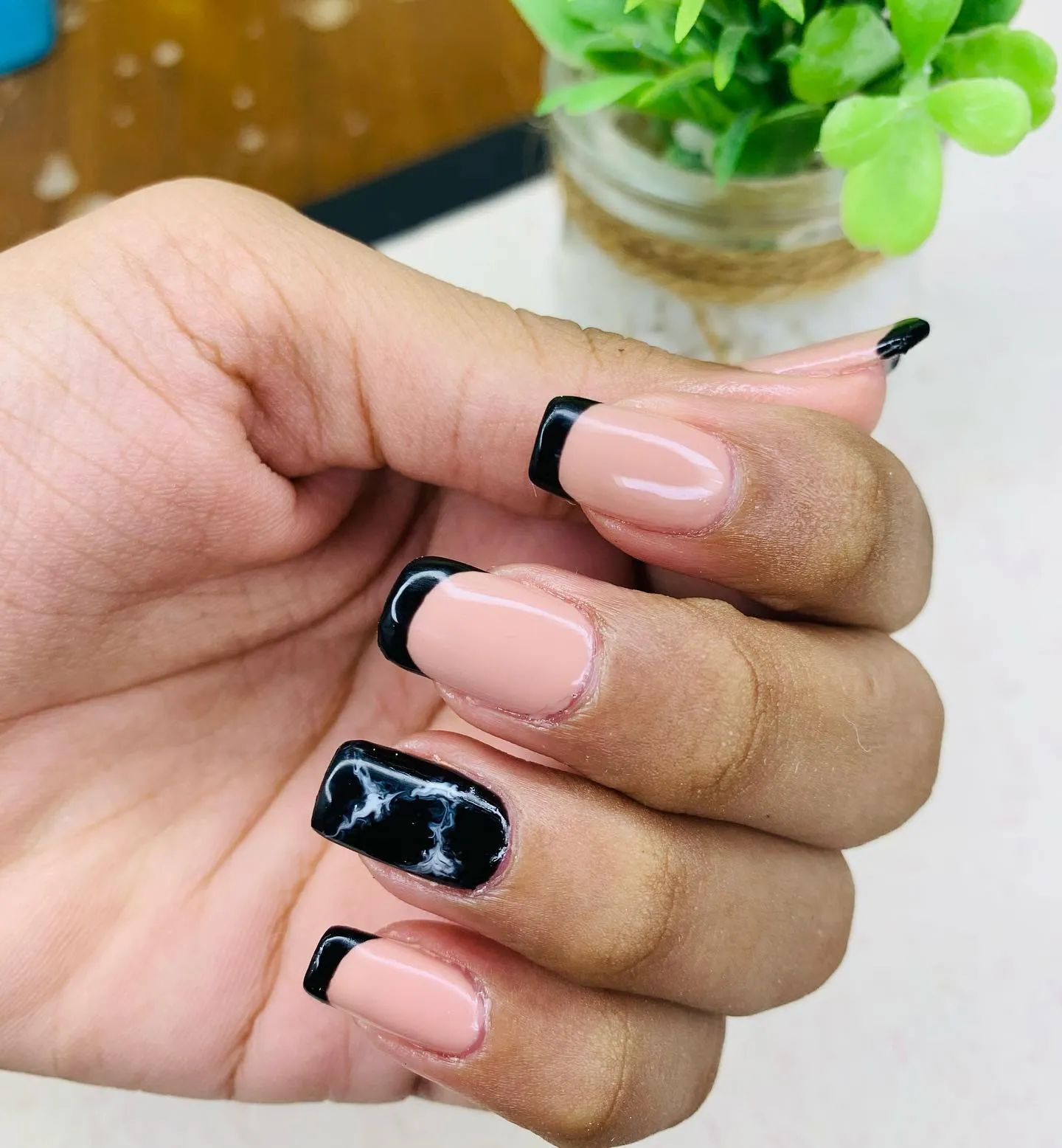 Black Marble Nails