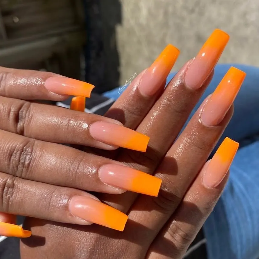 Orange Ombre Nails for Vibrant Tones