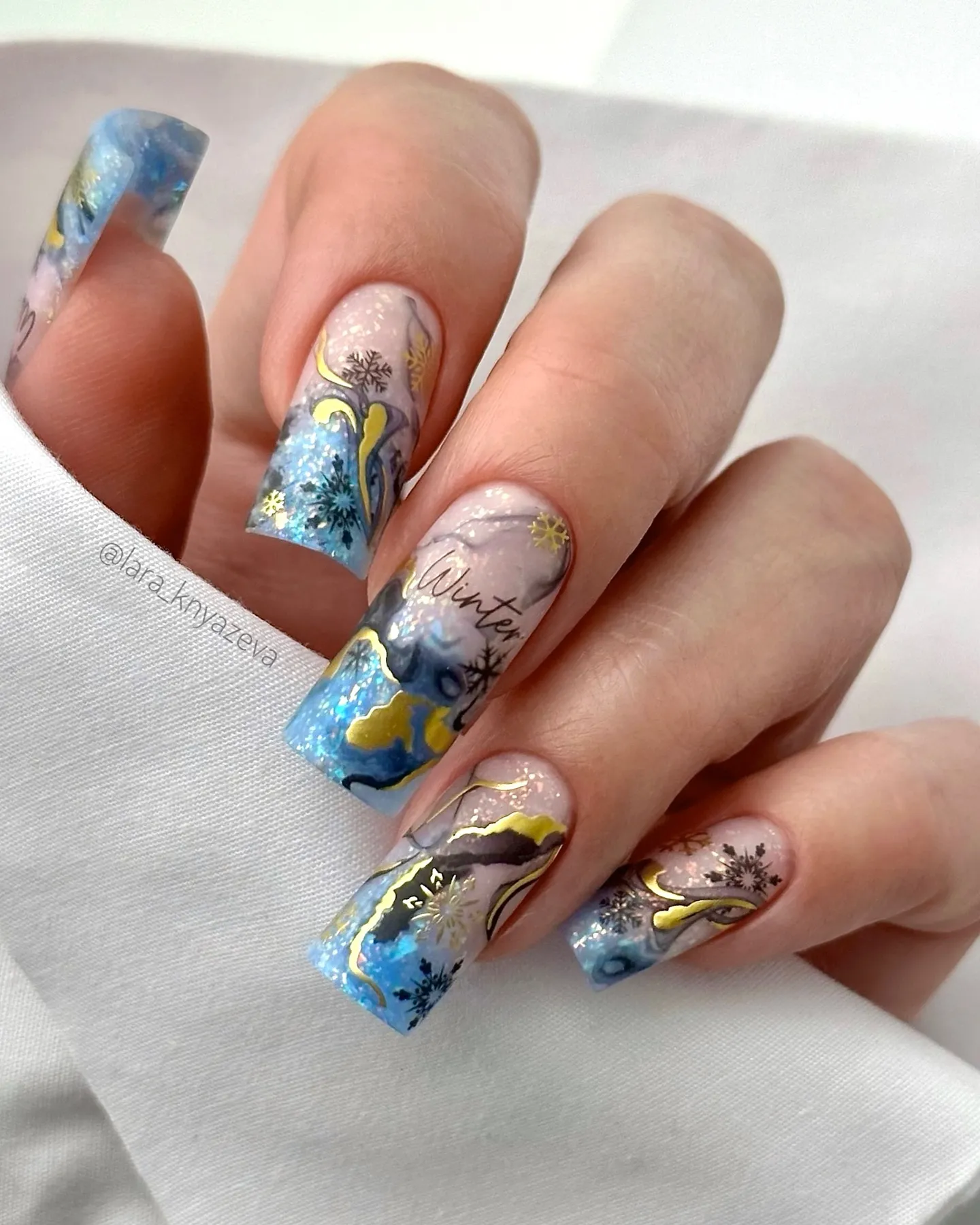 Watercolor French Nails