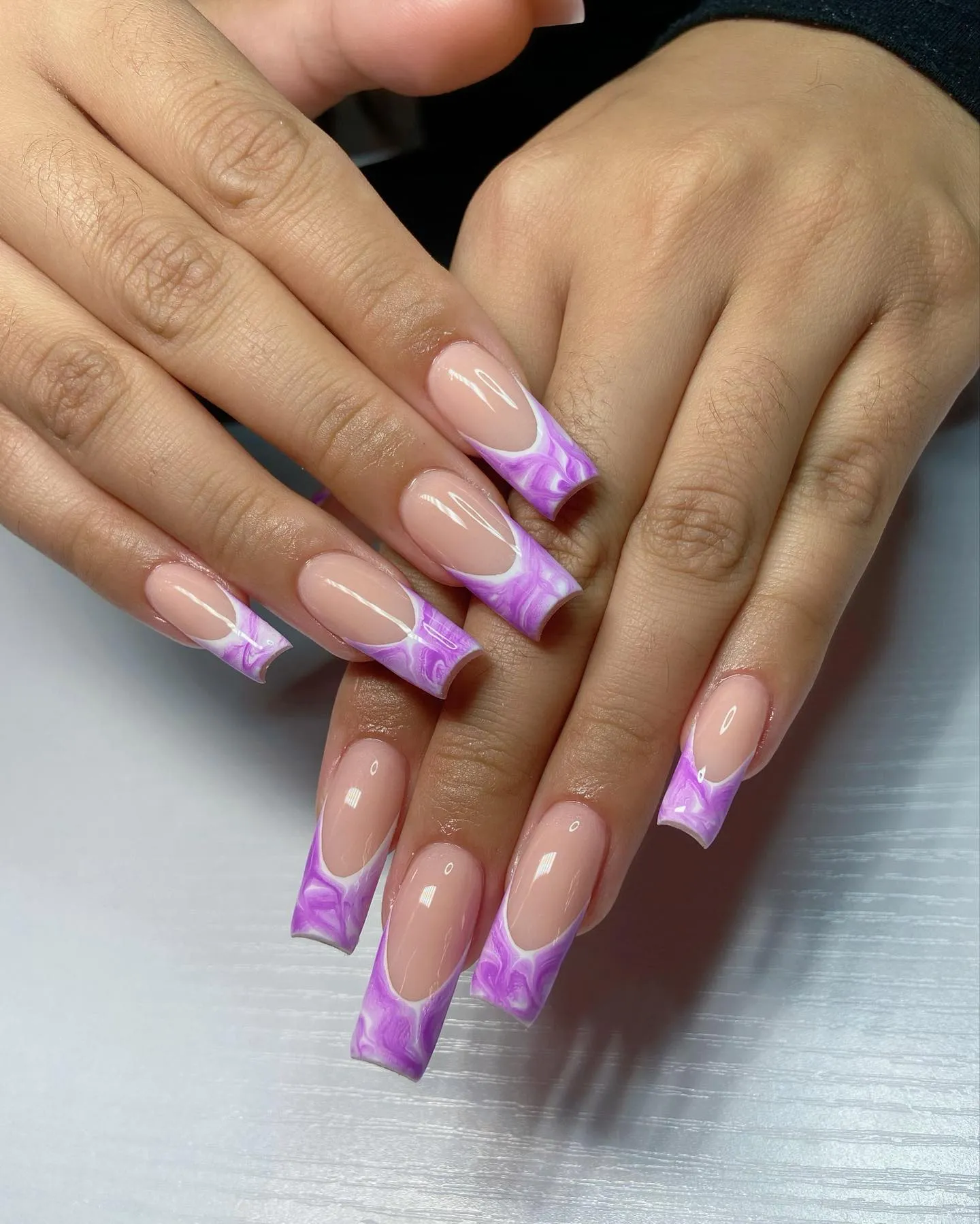 Marble French Manicure