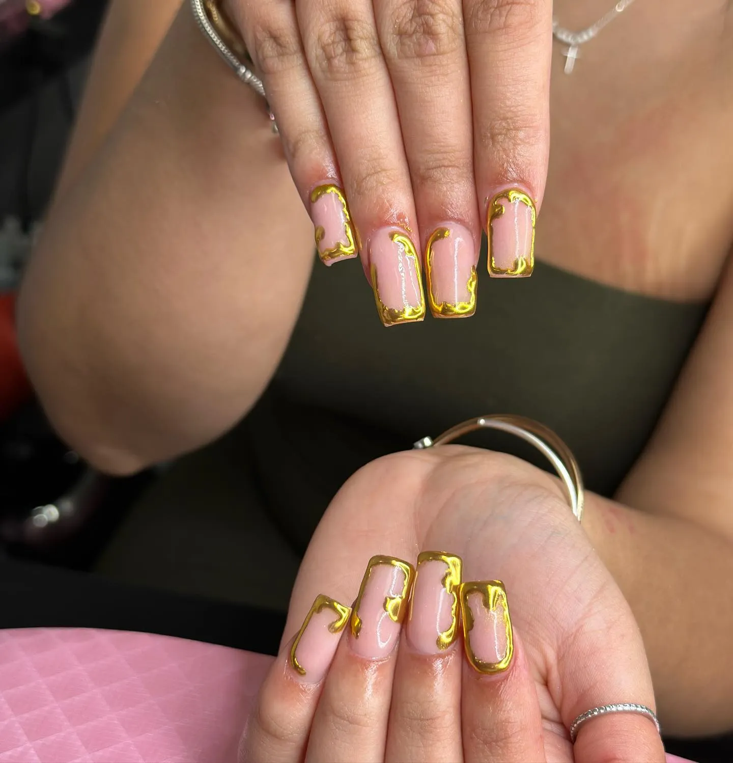 Gold-Dipped Nails Design