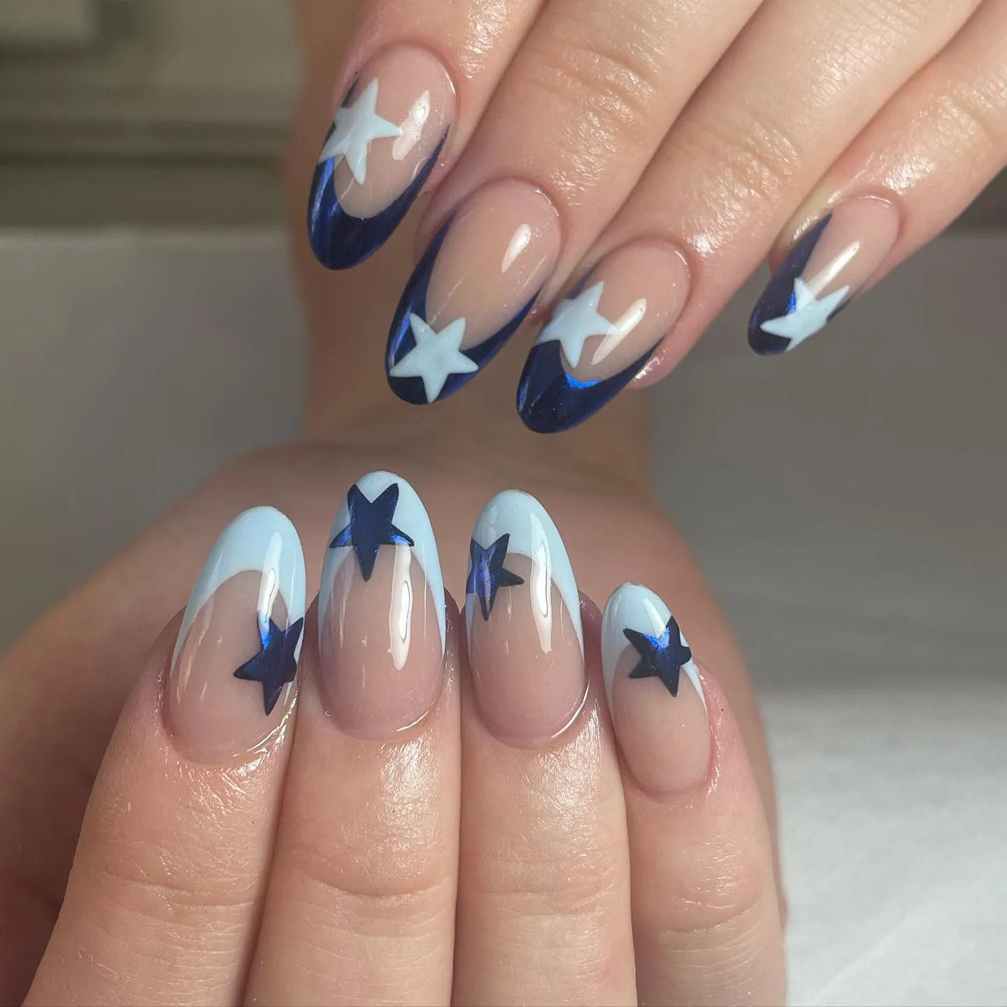 Moons and Stars Themed Nails