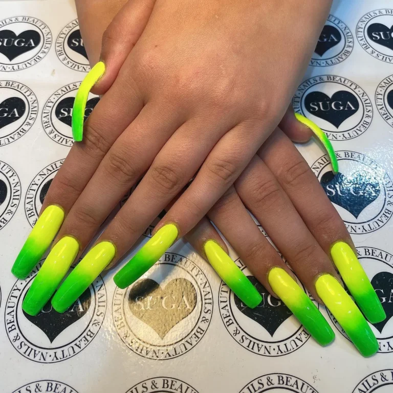Neon green Ombre Nails Neon green Ombre Nails