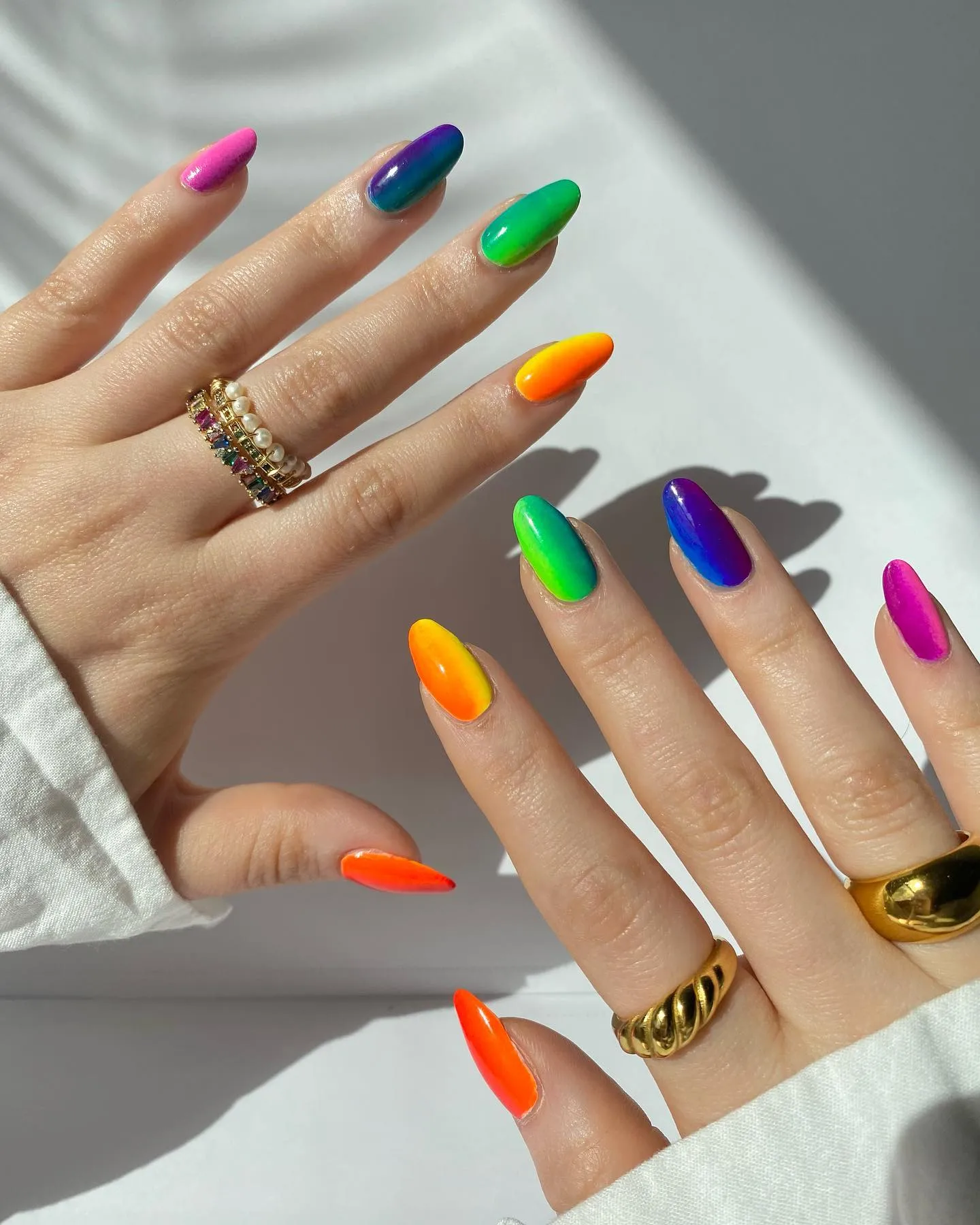 Rainbow Ombre Nails