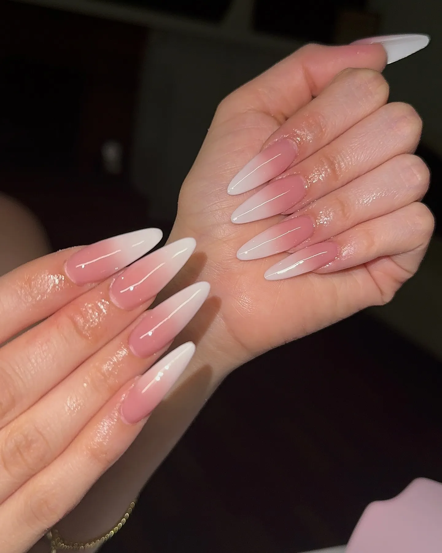 Almond Ombre Nails 