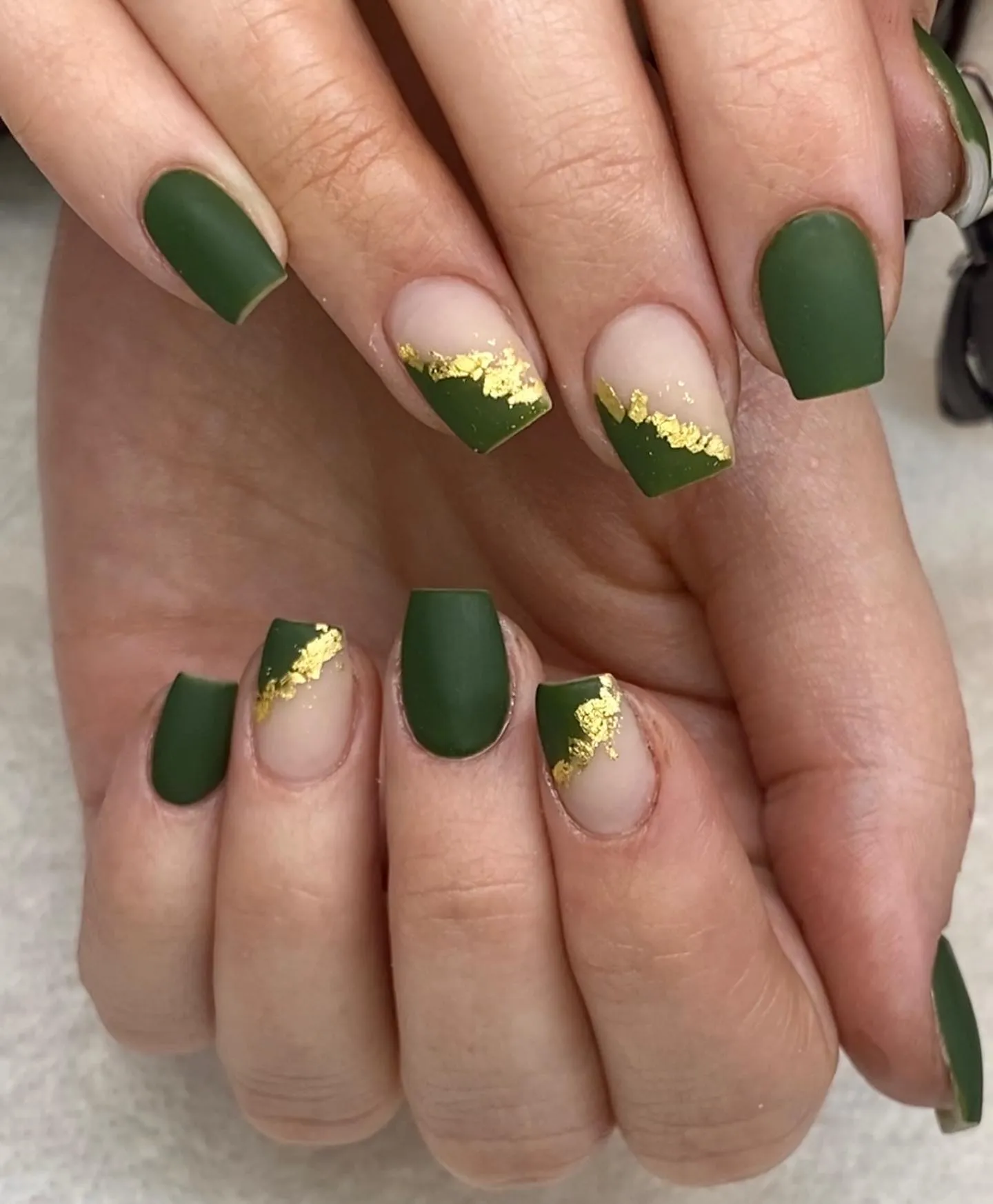 Matte Green Nails