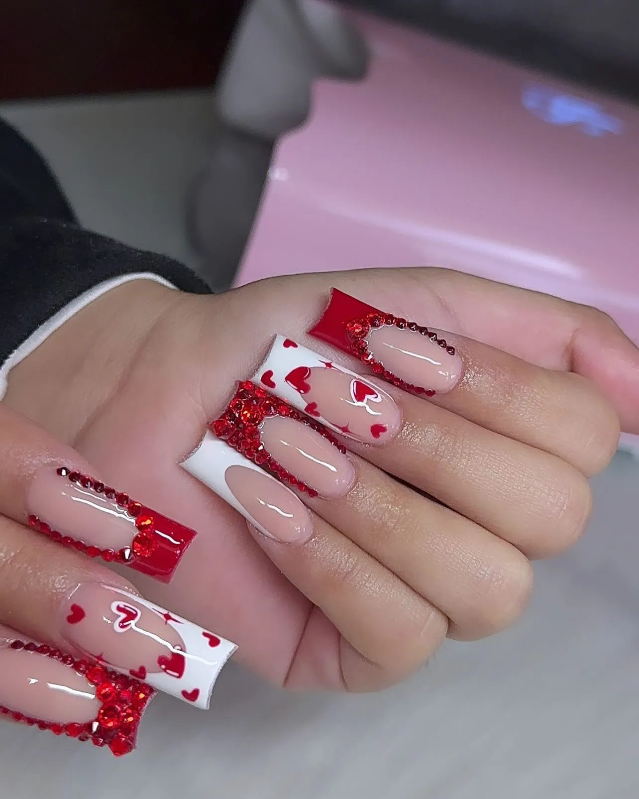 Heart Cutout Square Nails