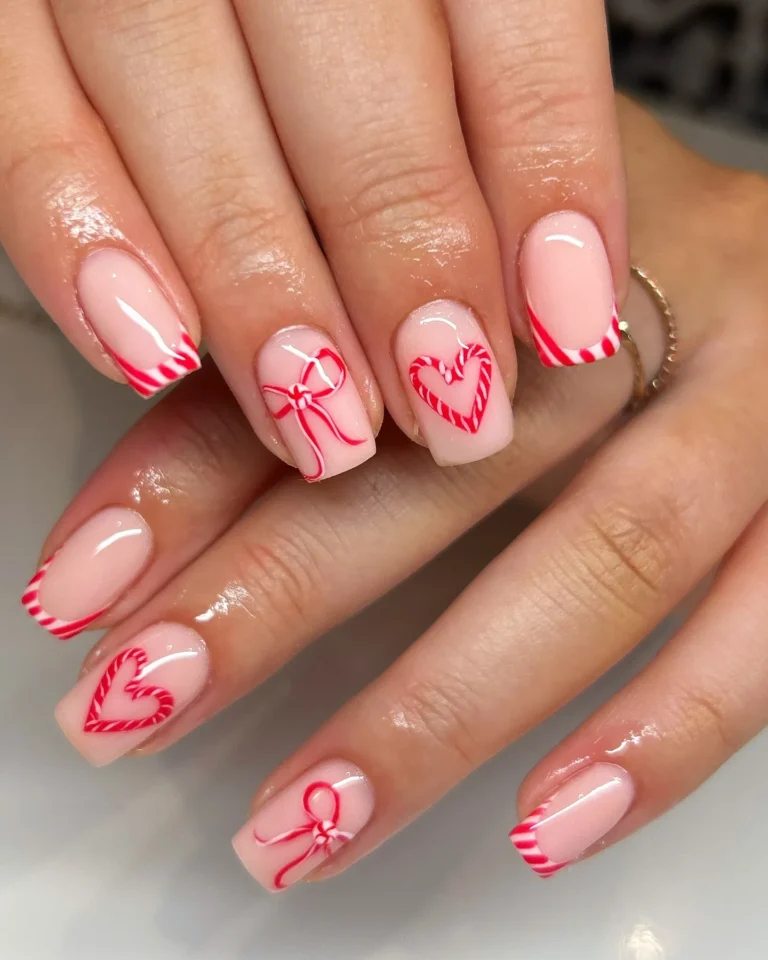 Heart Cutout Square Nails Heart Cutout Square Nails