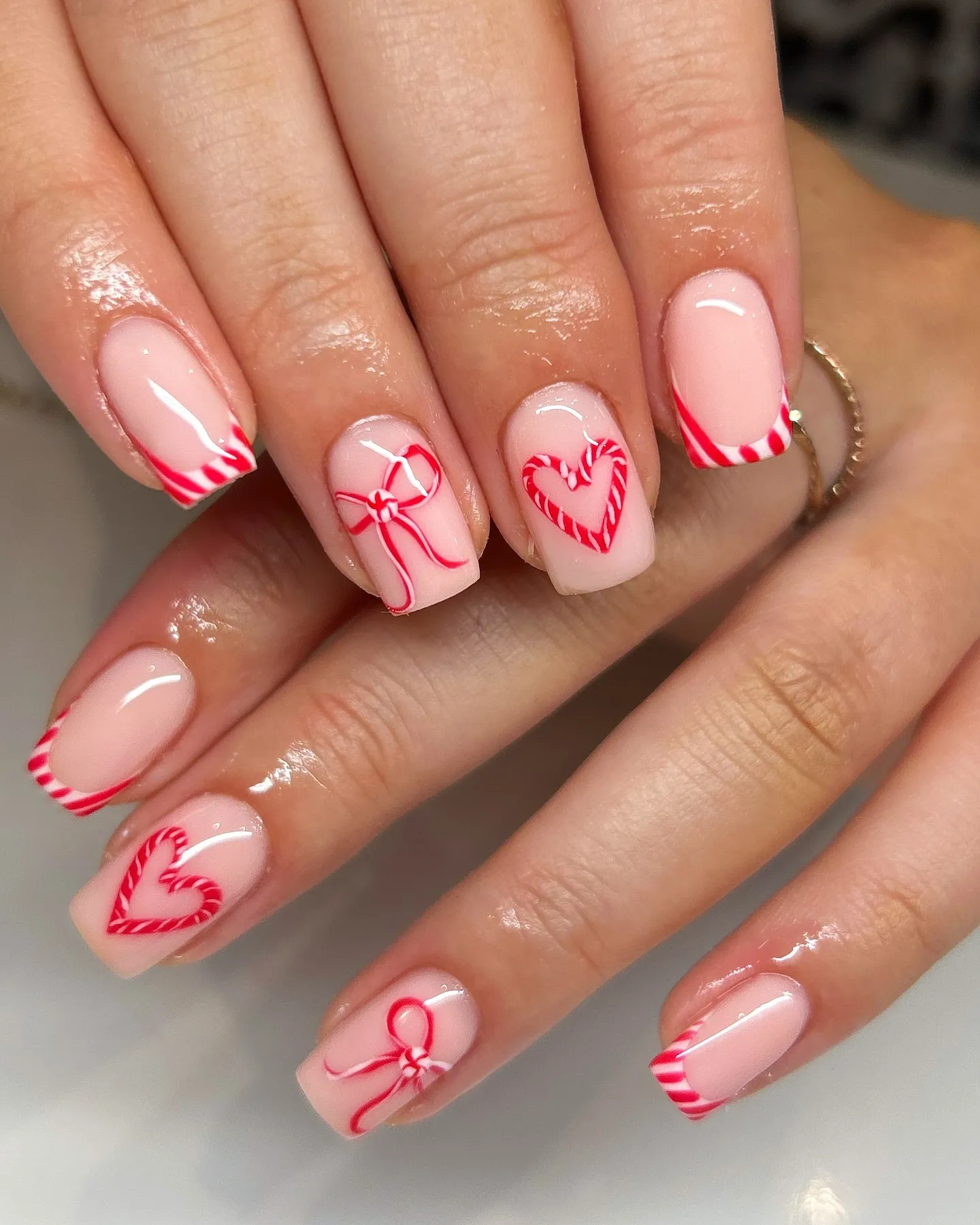 Heart Cutout Square Nails