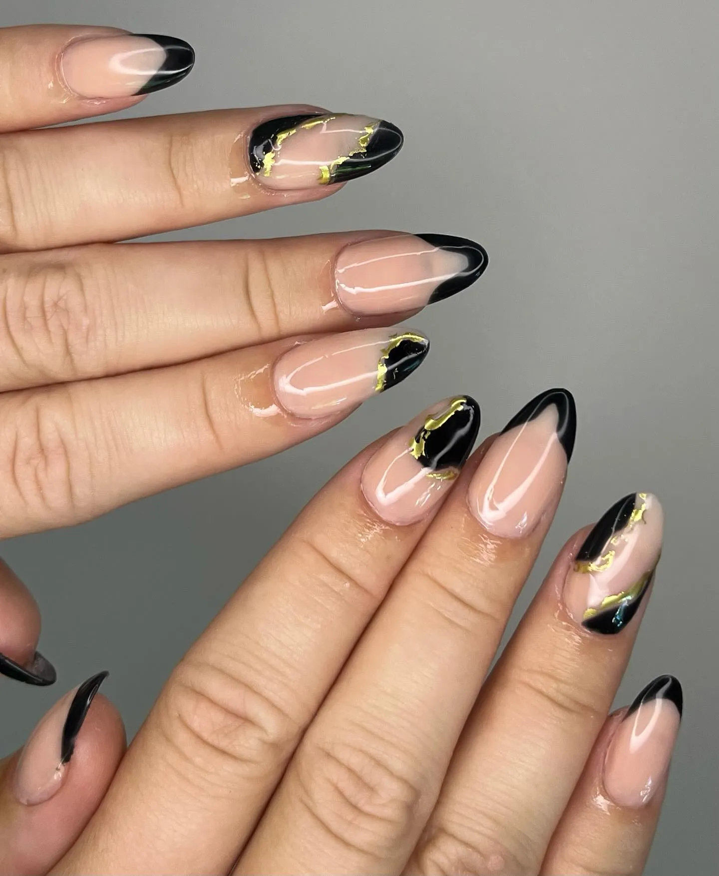 Gold and Black Manicure