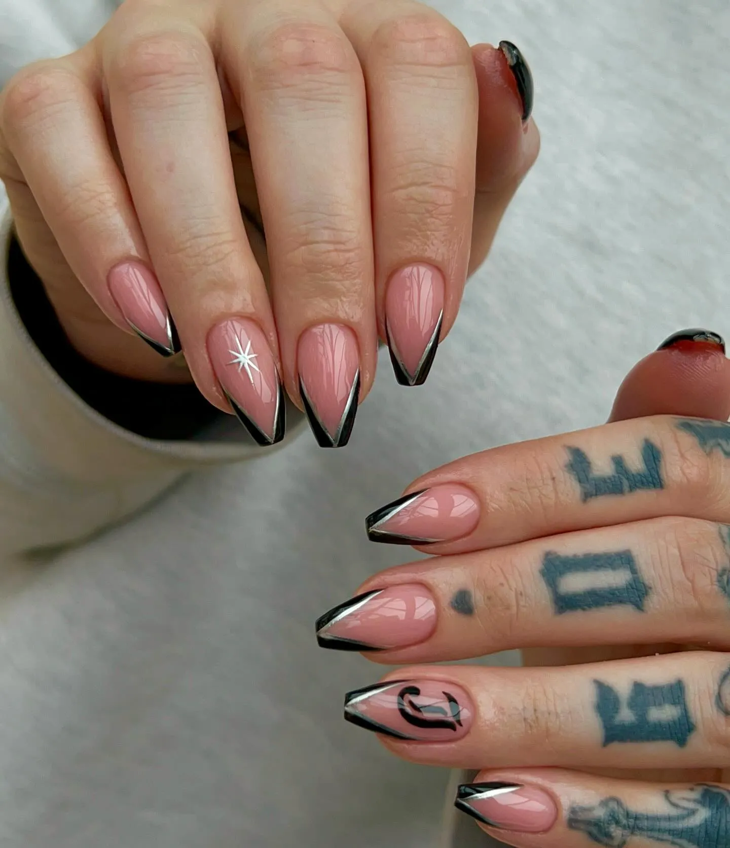 Chevron-style French Nails