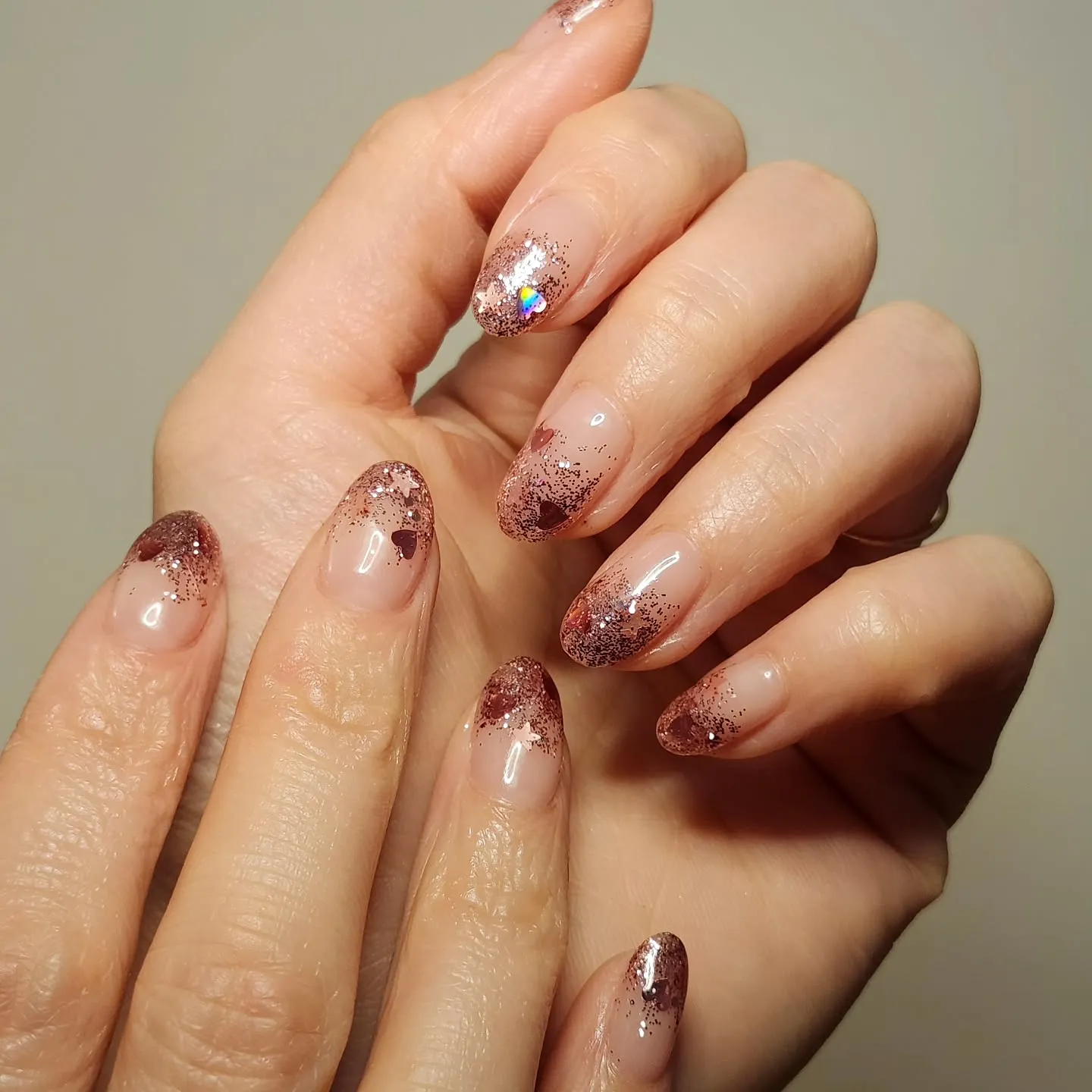 Glitter Negative Space Nails