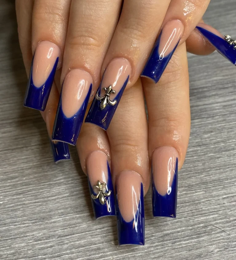 Blue and Silver Nails Blue and Silver Nails