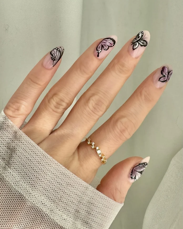 Purple Butterfly Manicure Purple Butterfly Manicure