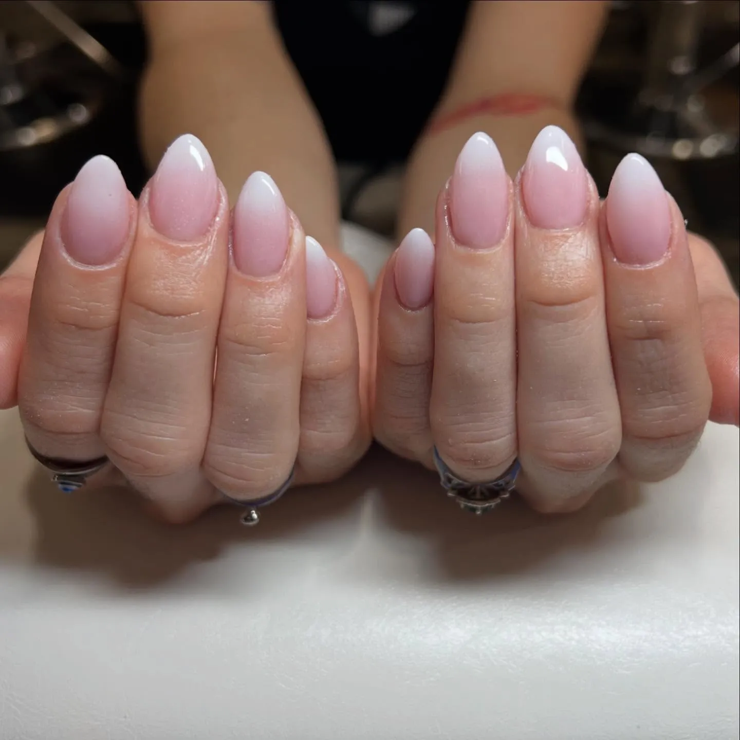 White Ombre Nails 