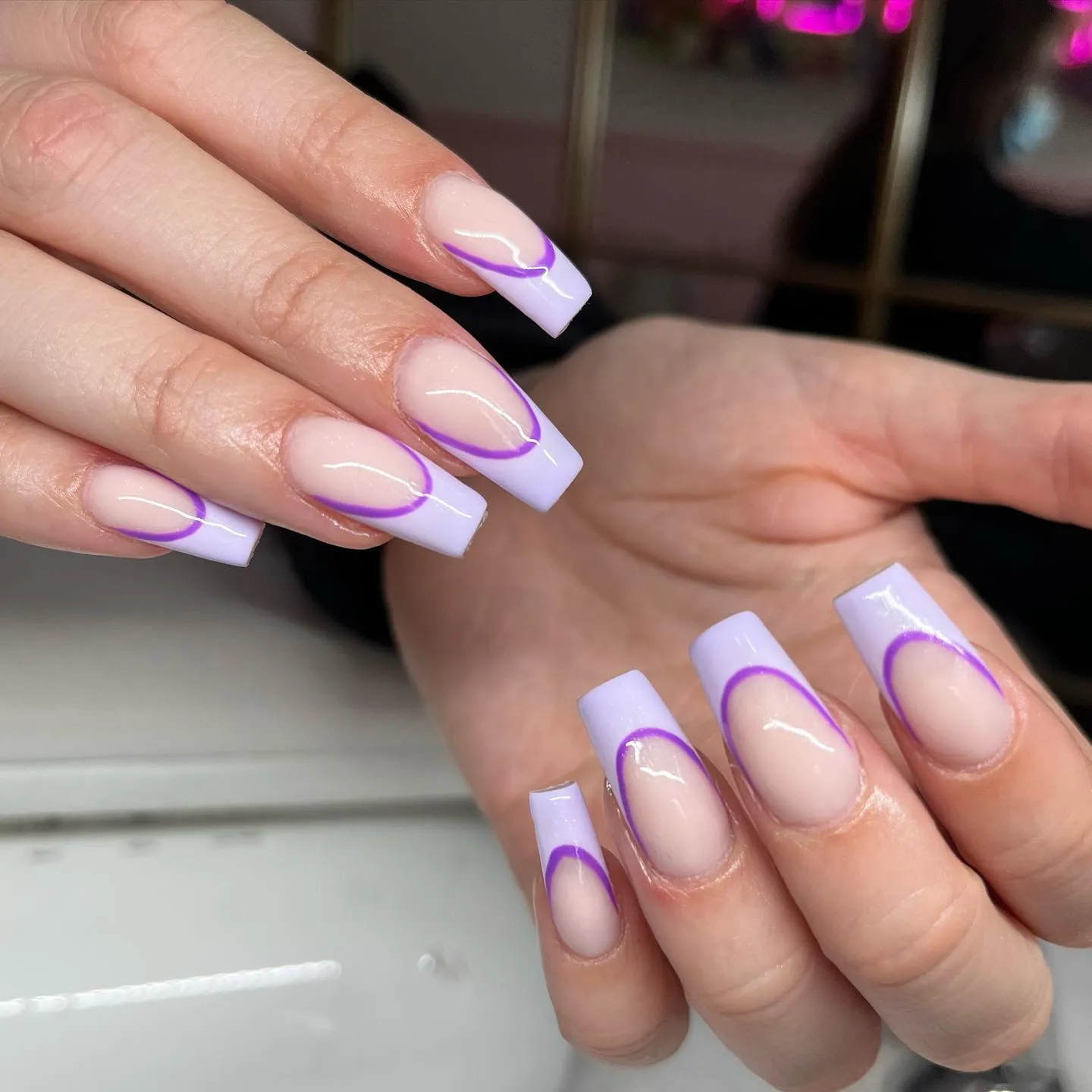 Double line French Nails