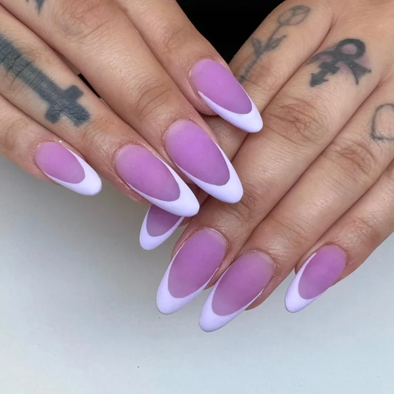 Matte Purple French Tip Nails Matte Purple French Tip Nails