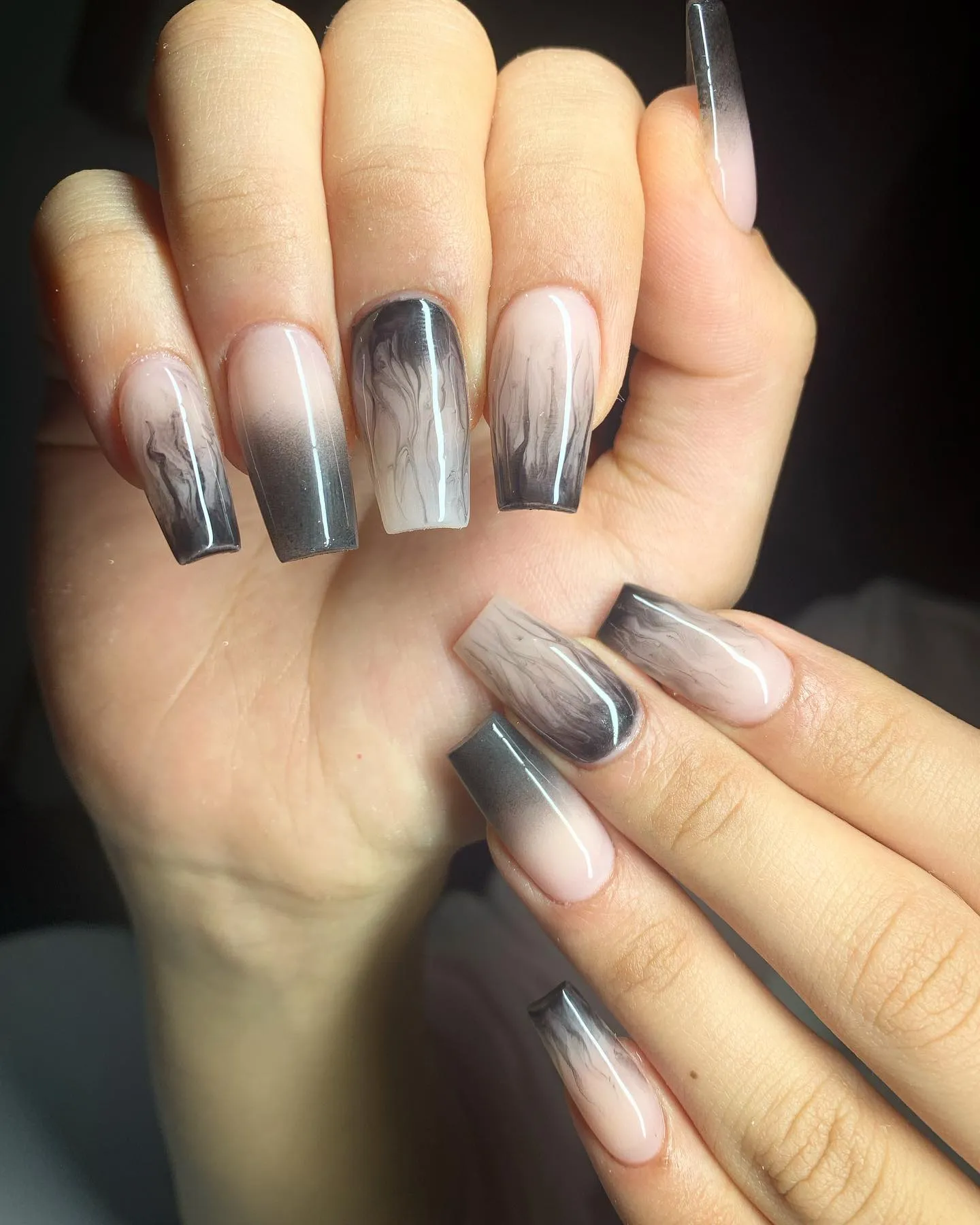 Black Ombre Nails