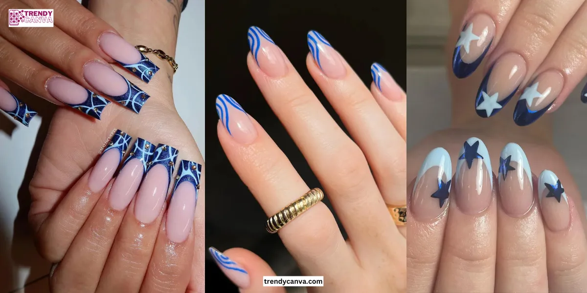 Top 40 Blue French Tip Nails Ideas To Try Right Now