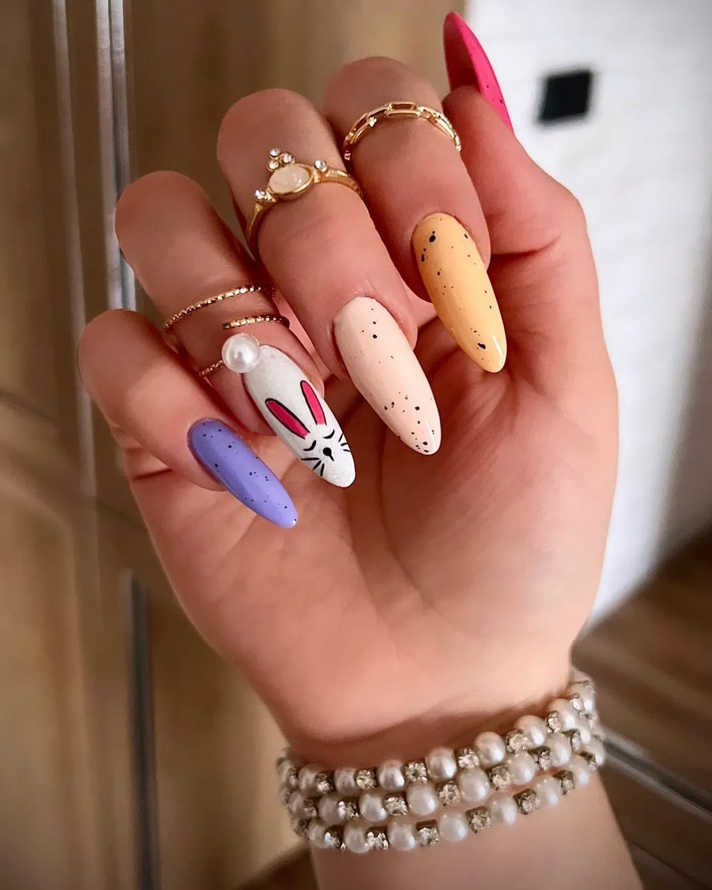 Pastel Mix and Match Almond Nails