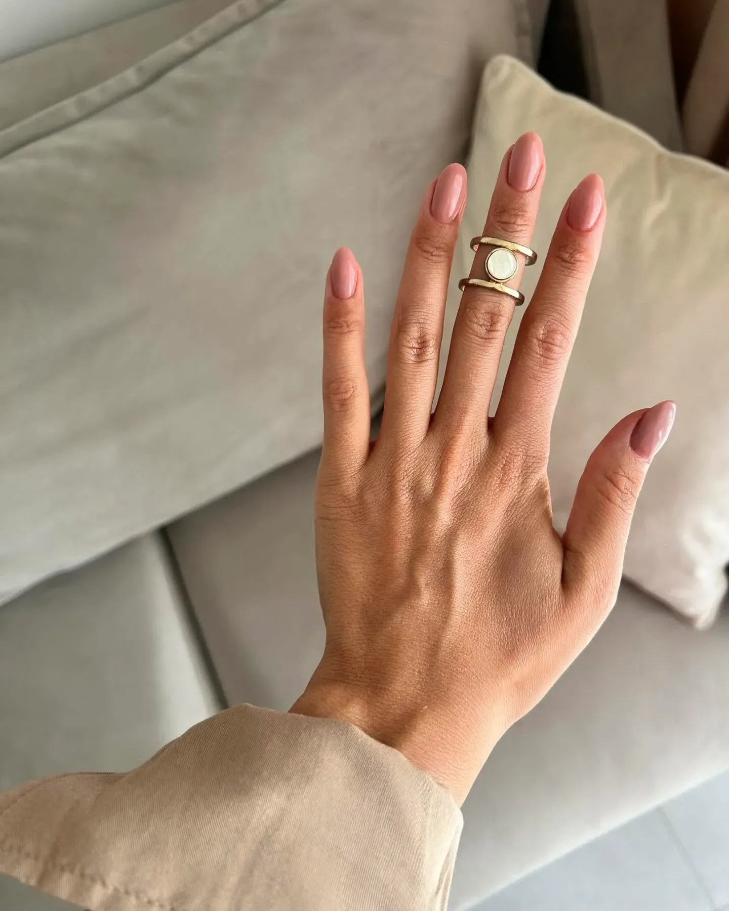 Natural Nude Almond Nails
