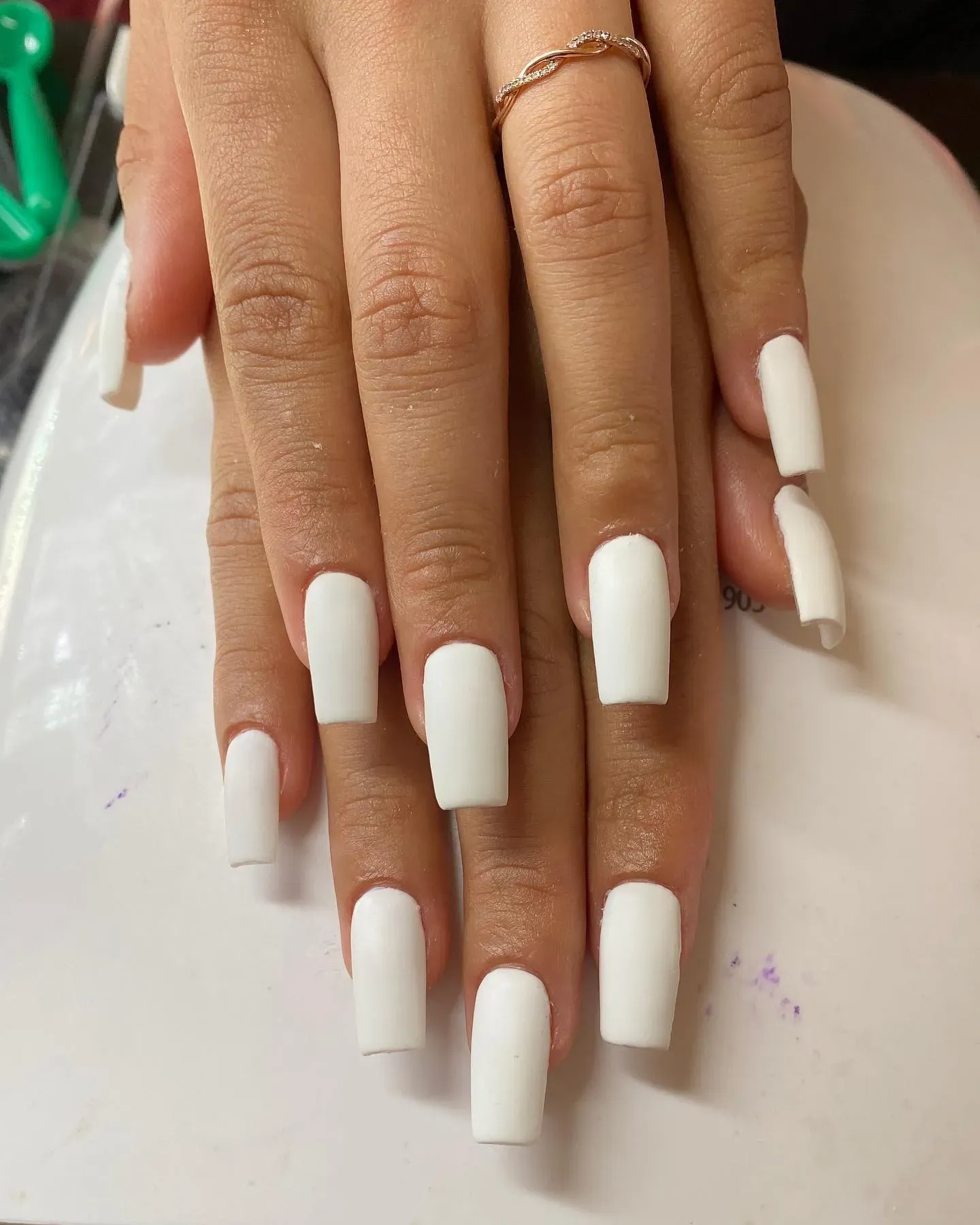 Opaque White Short Square Nails