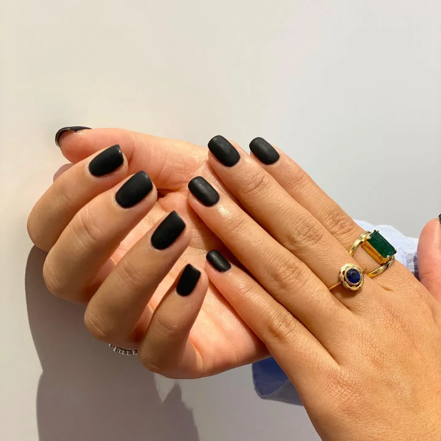 Black Short Square Nails