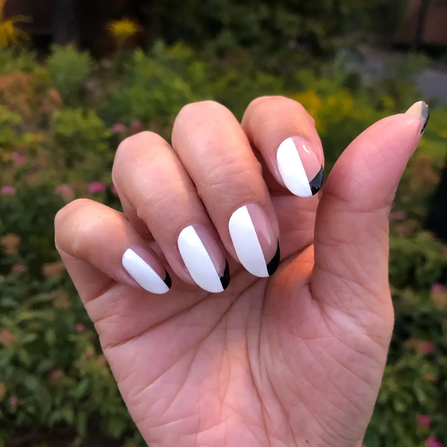 White Short Almond Nails