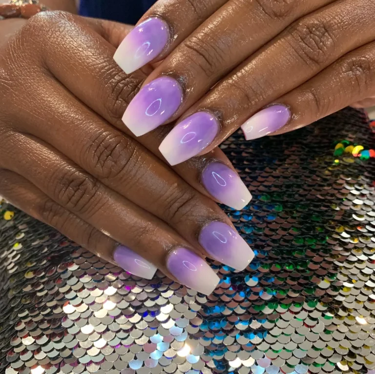 Lavender and White Nails Lavender and White Nails