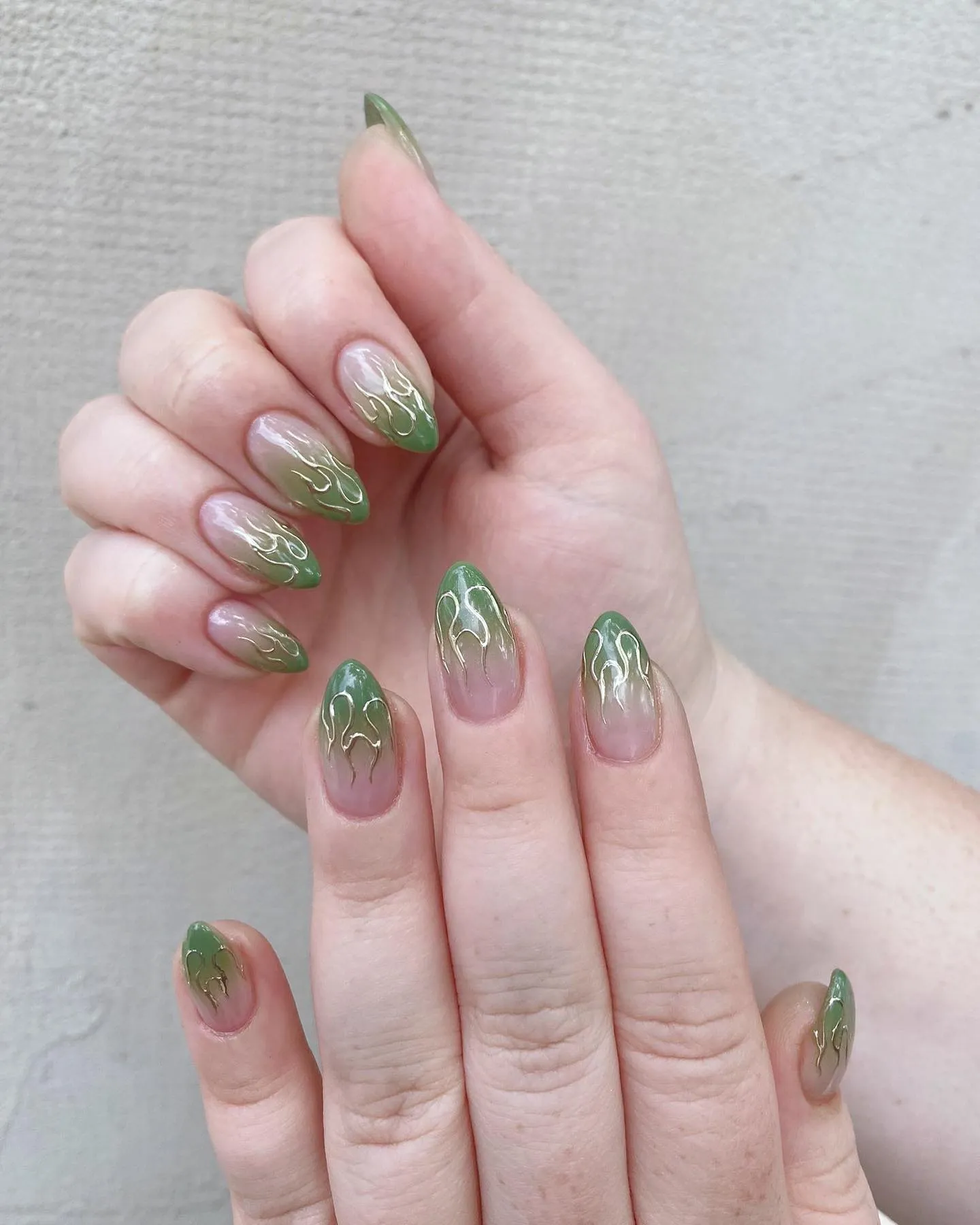 Ombre Green Glitter Nails
