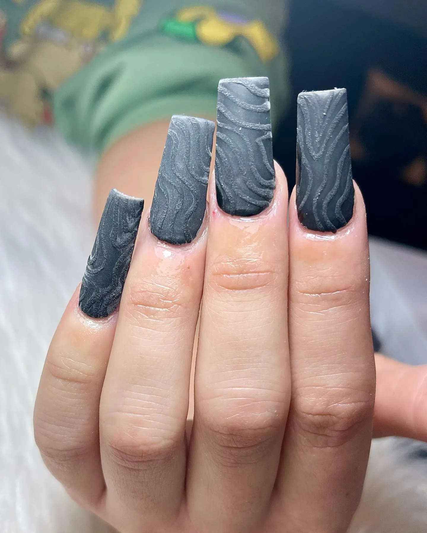 Matte Black Gothic Nails