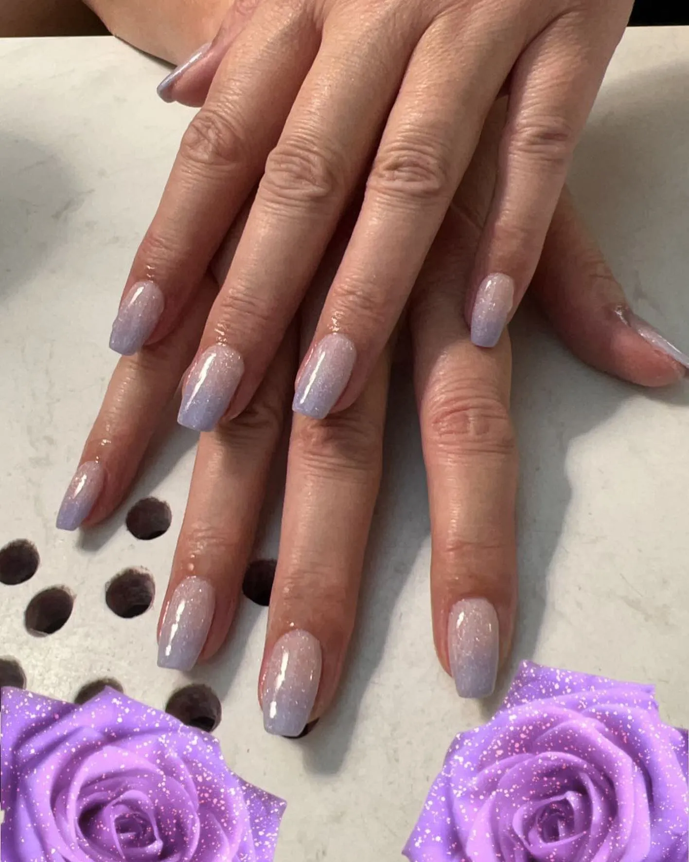 Pink and Purple Ombre Nails