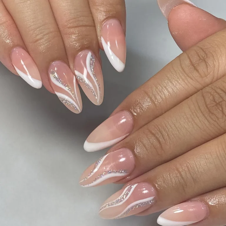 Swirl Rose Gold Nails Swirl Rose Gold Nails