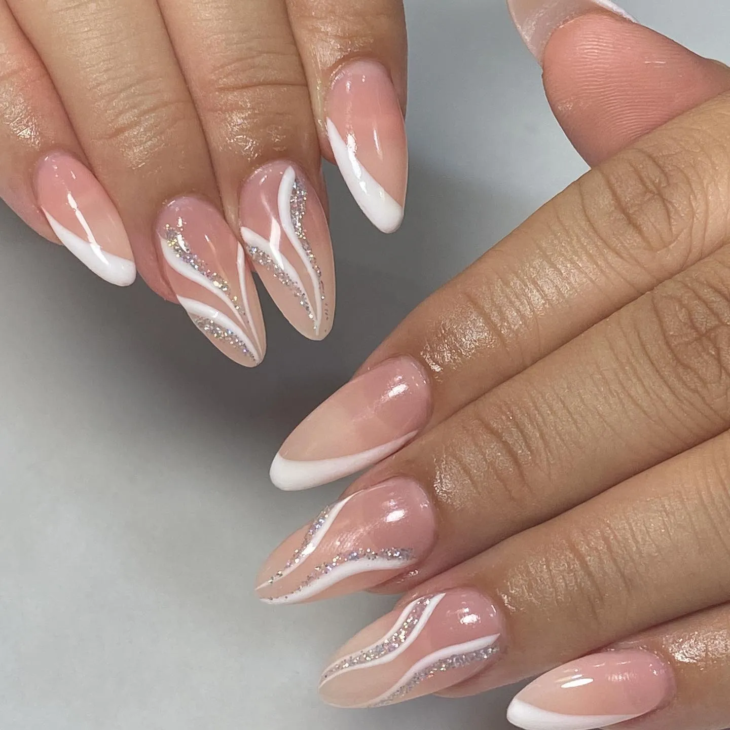 Swirl Rose Gold Nails