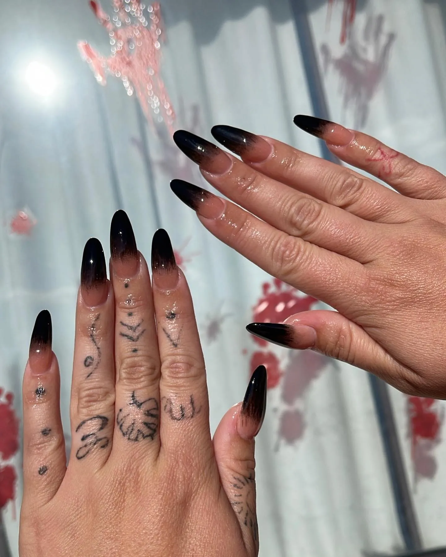 Gel Black Ombre Nails